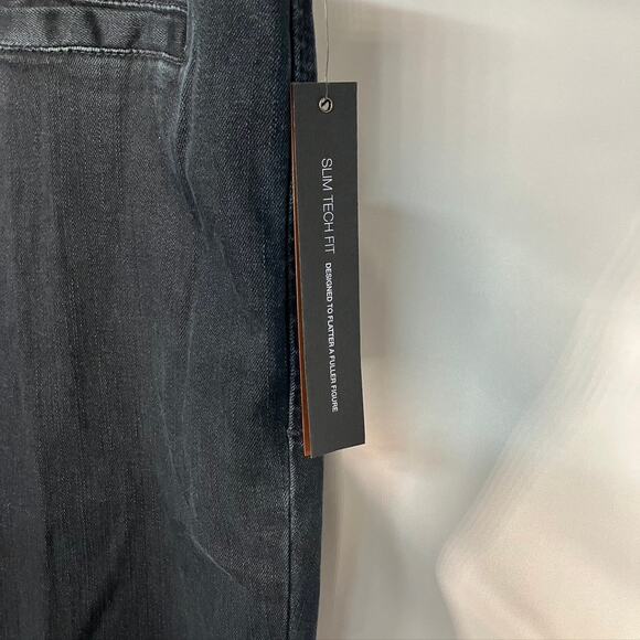 INC International Concepts Wide Leg Slim Tech Fit Womens‎ 14W Black Jeans New - Picture 6 of 15